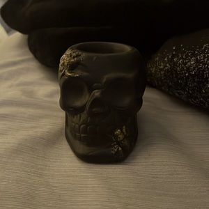 Skull shaped candle holder